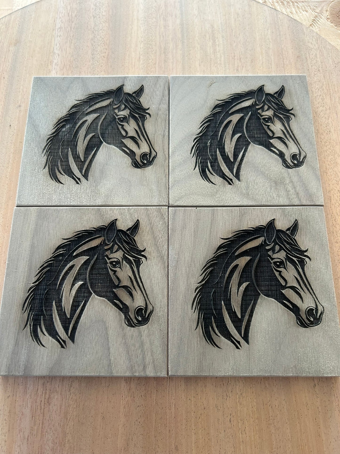 Horse laser engraving