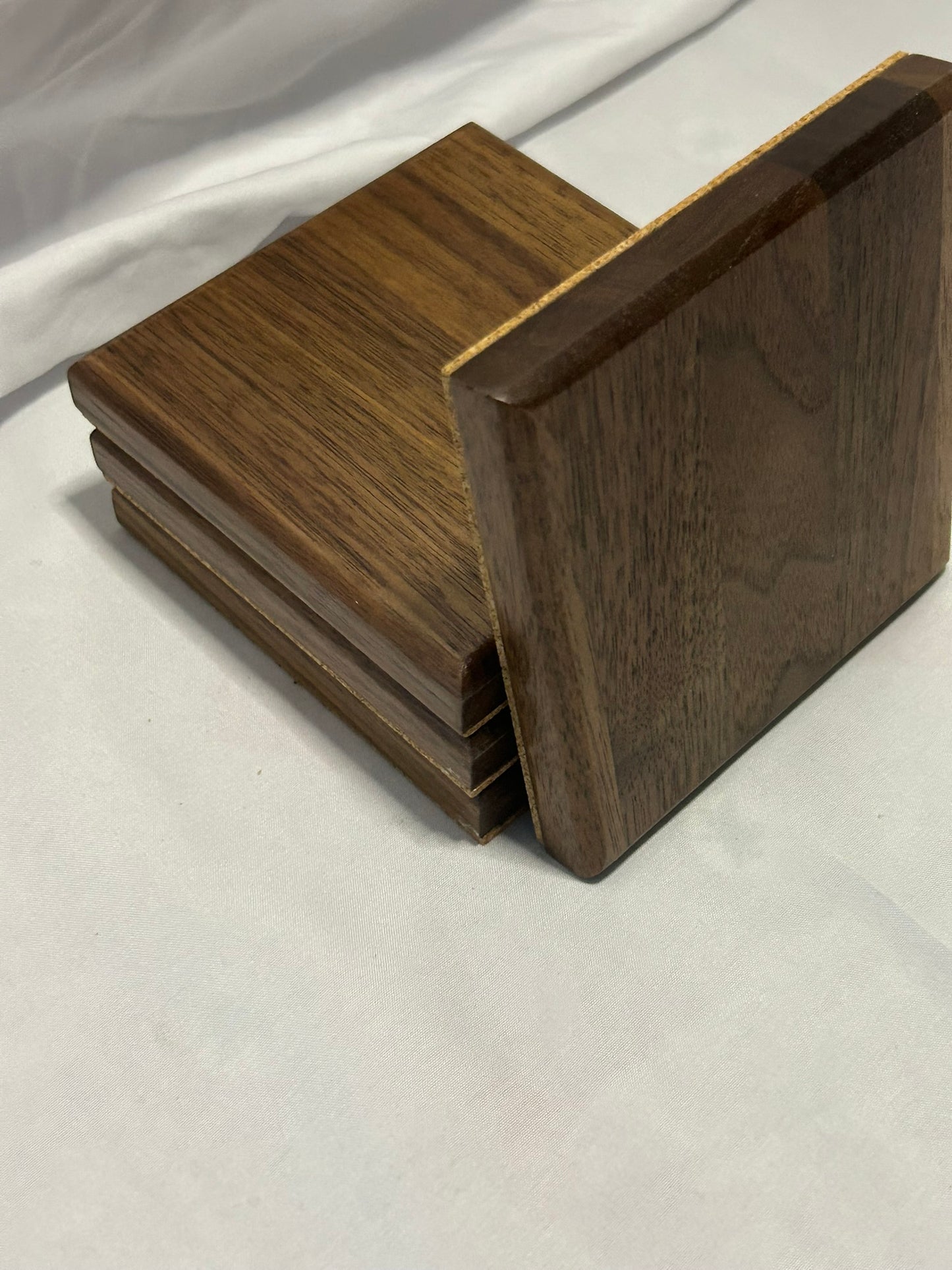 Walnut wood coasters