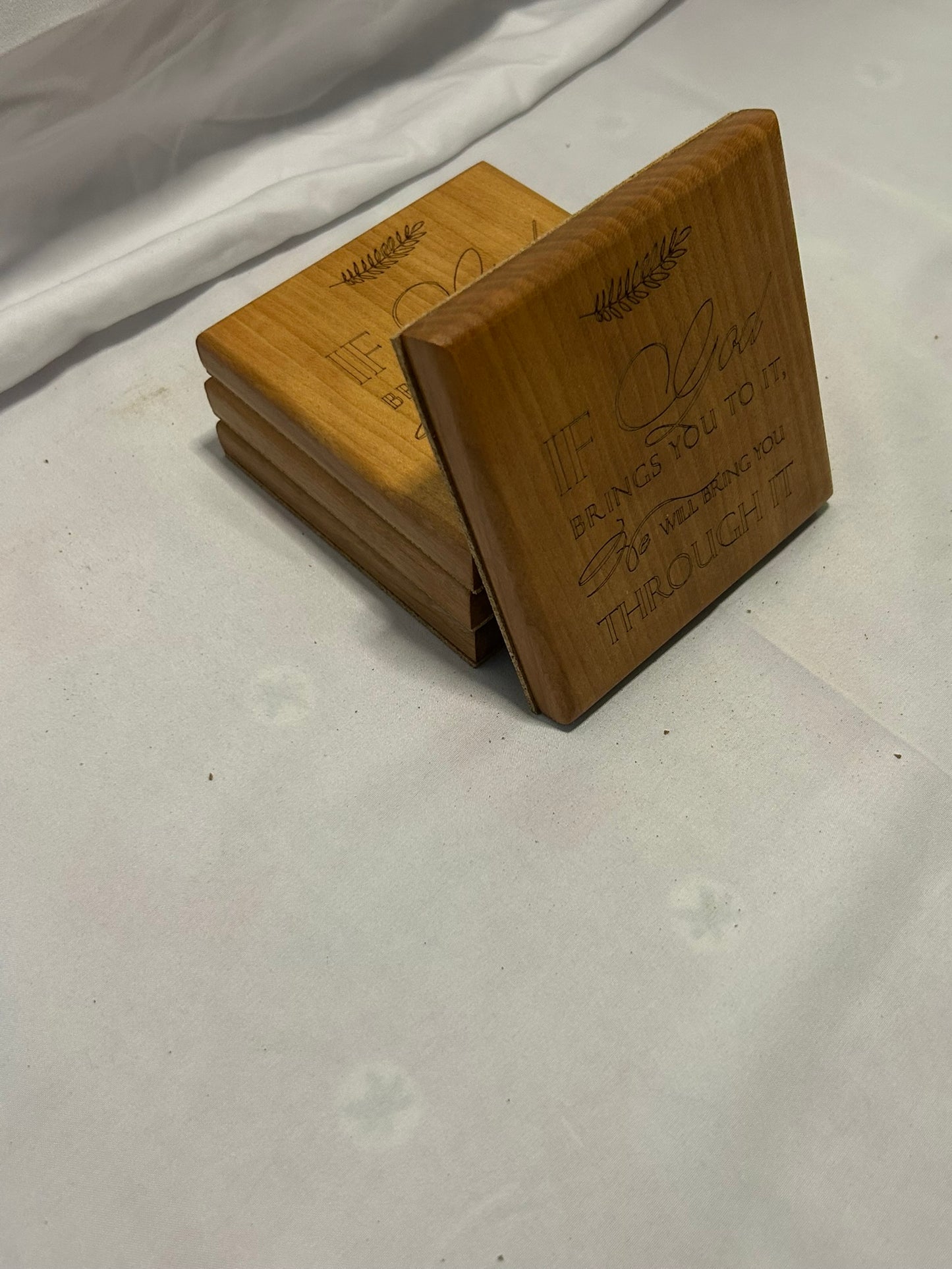 Laser Engraved Cherry Coaster