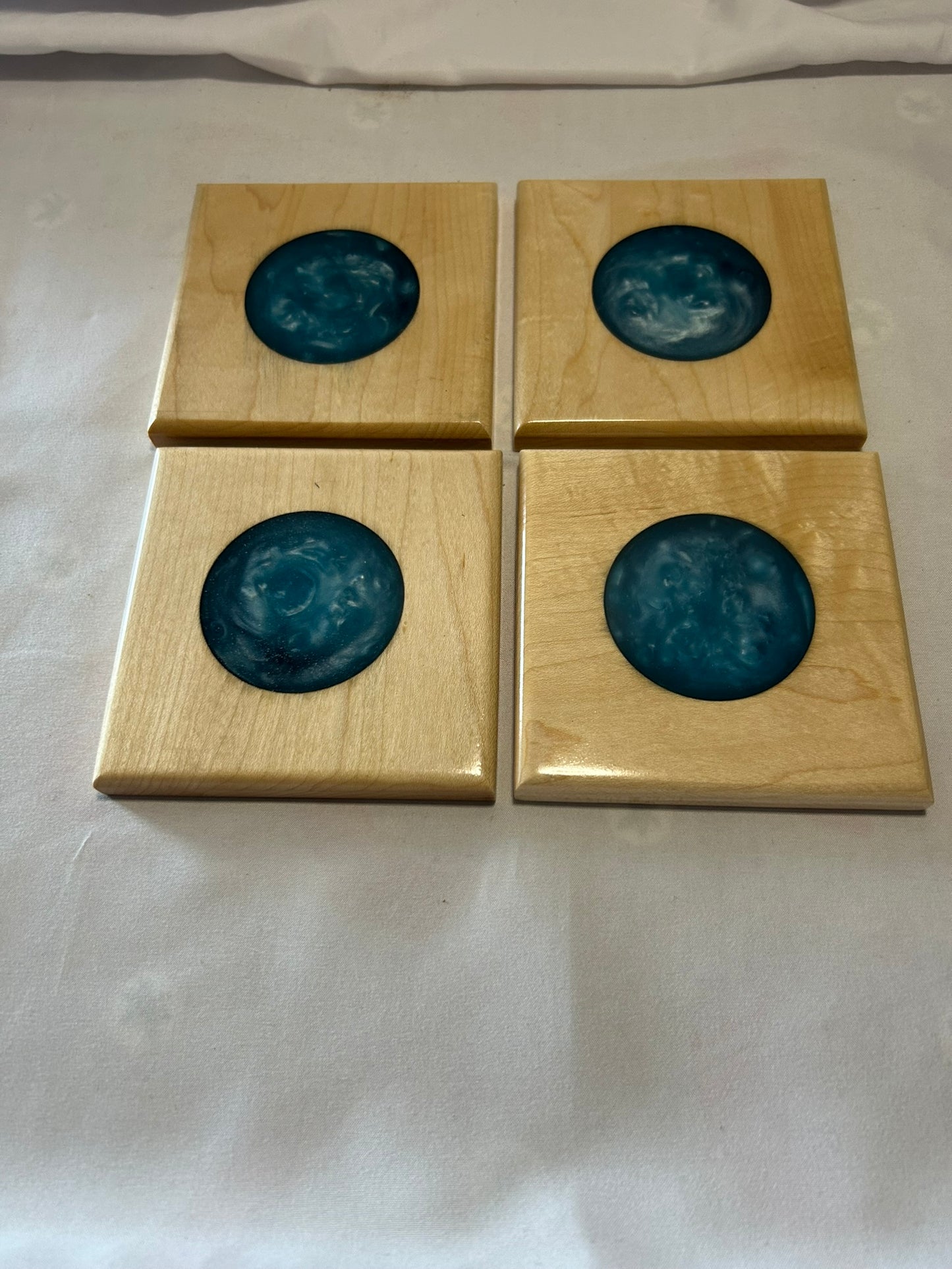 Maple Electric Blue Coaster