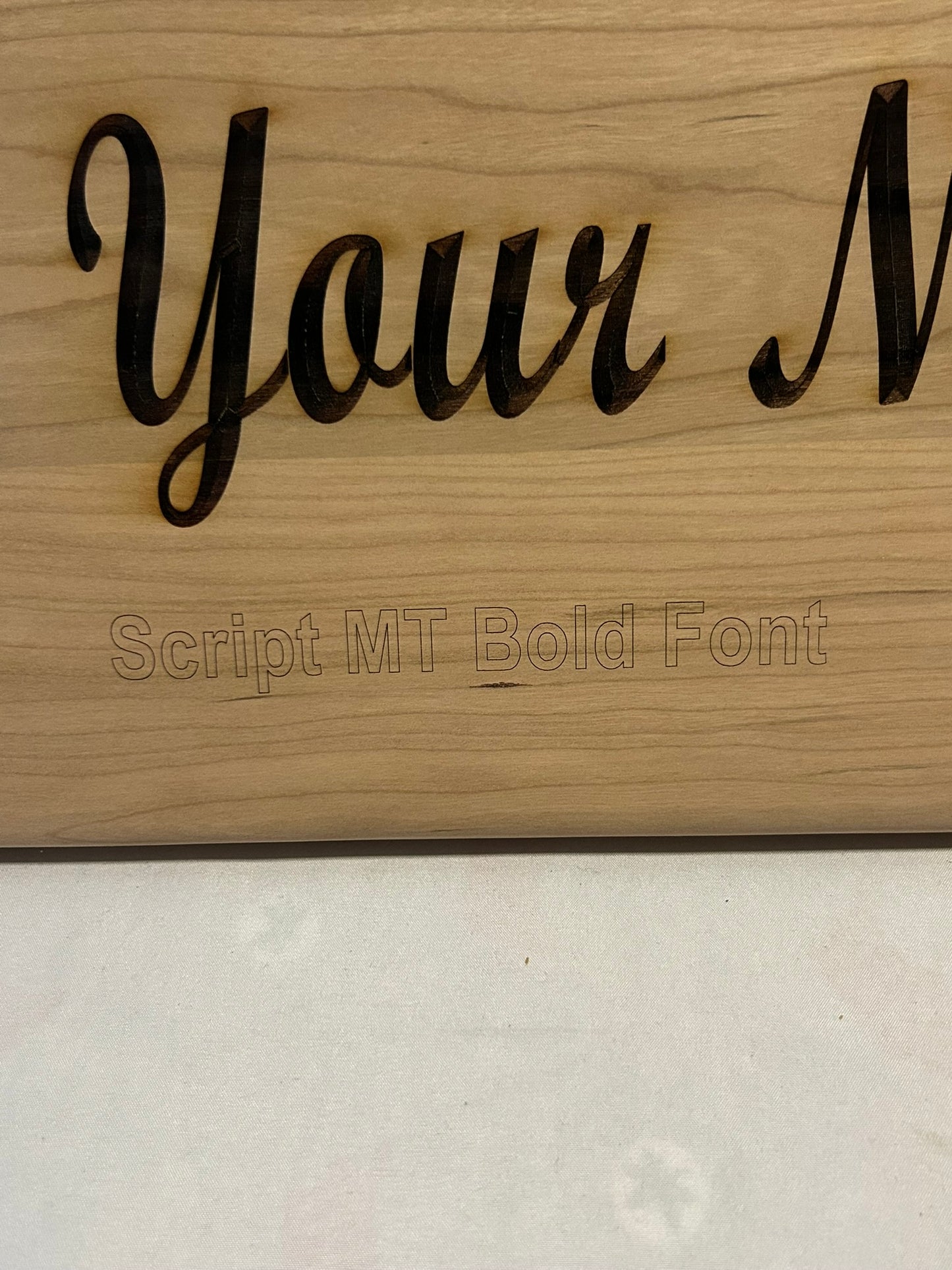 Script MT Bold Font Name Plaque