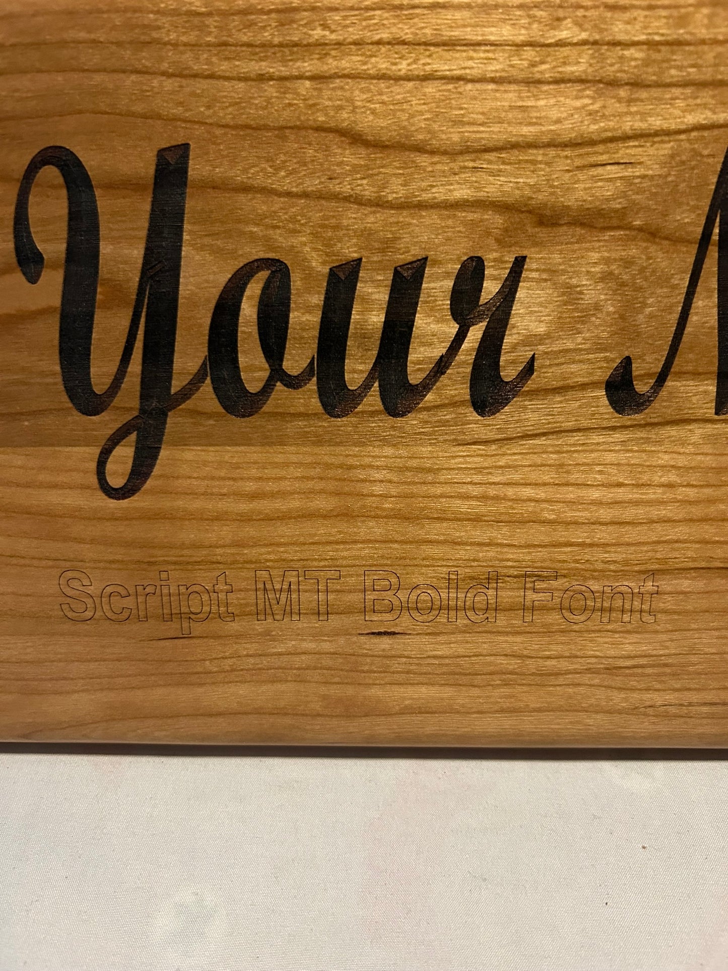 Script MT Bold Font Name Plaque