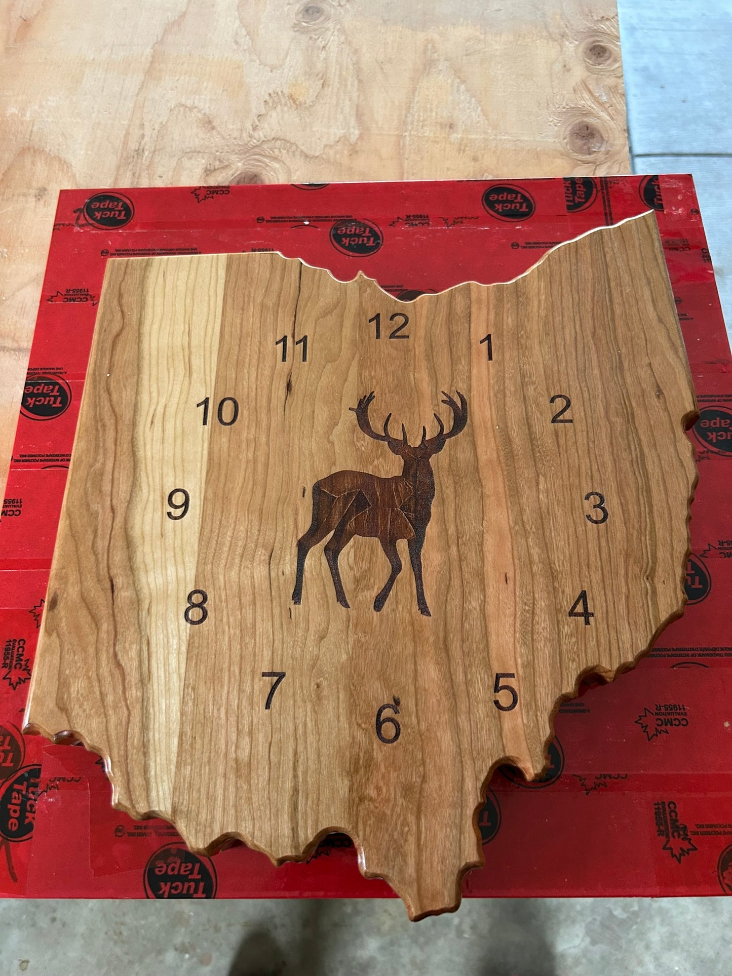 State of Ohio clock with Deer