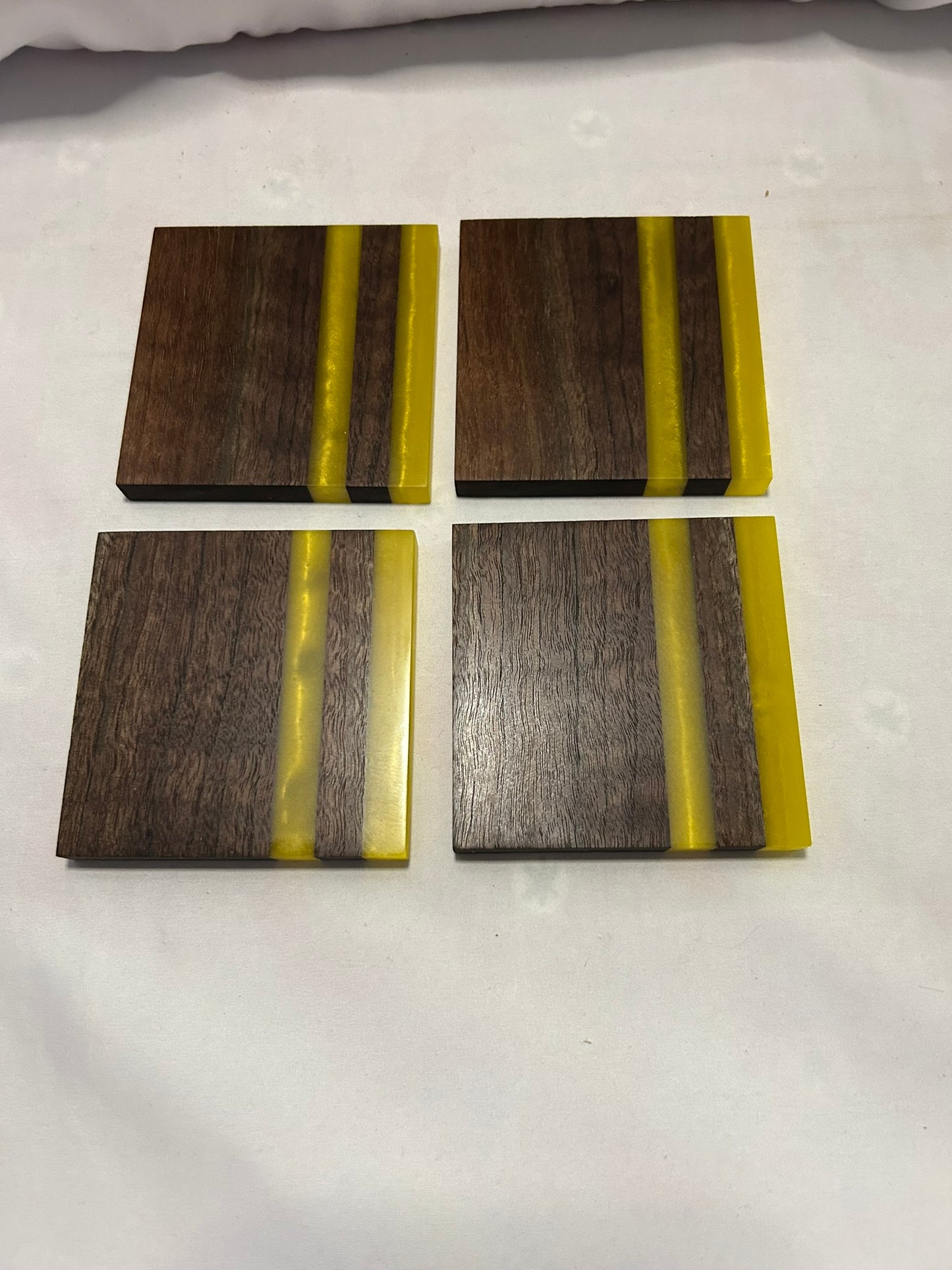 Aurelion Yellow Walnut Coasters