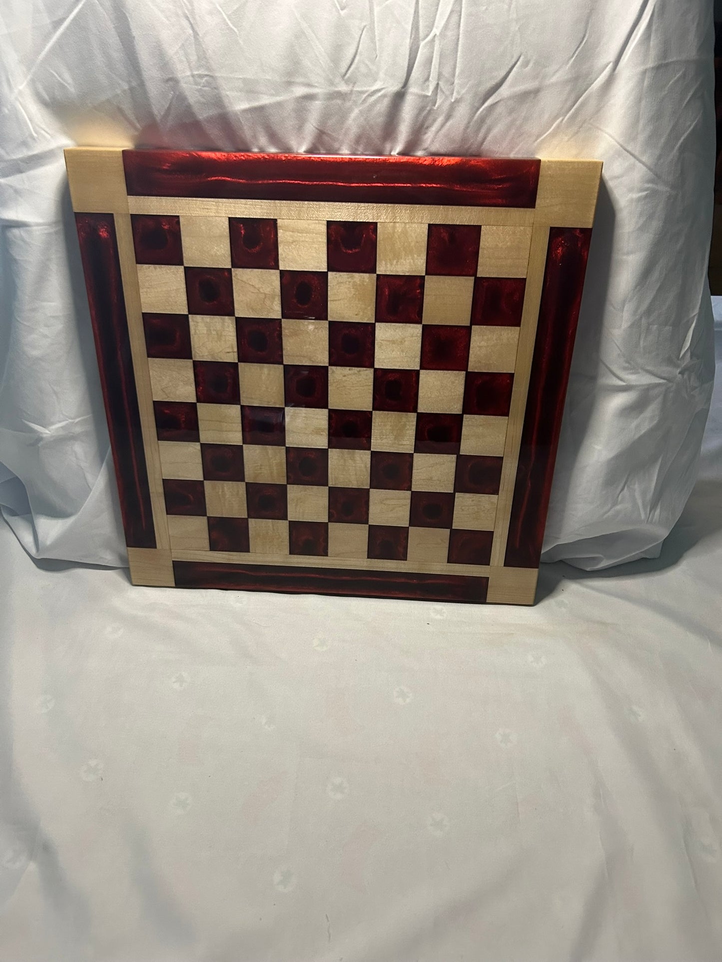 Red Walnut Chess Board