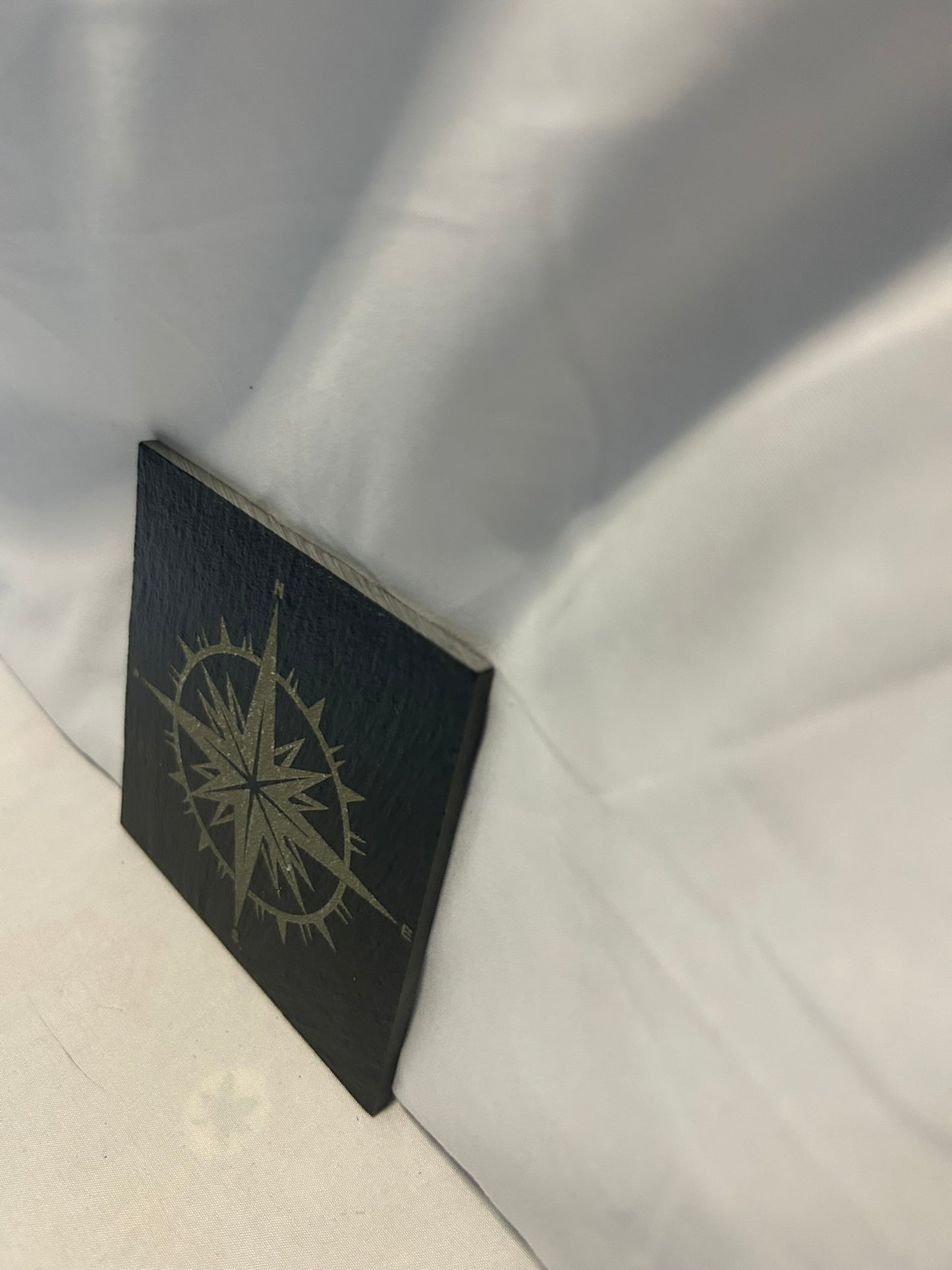 Nautical Compass Slate Coaster Set