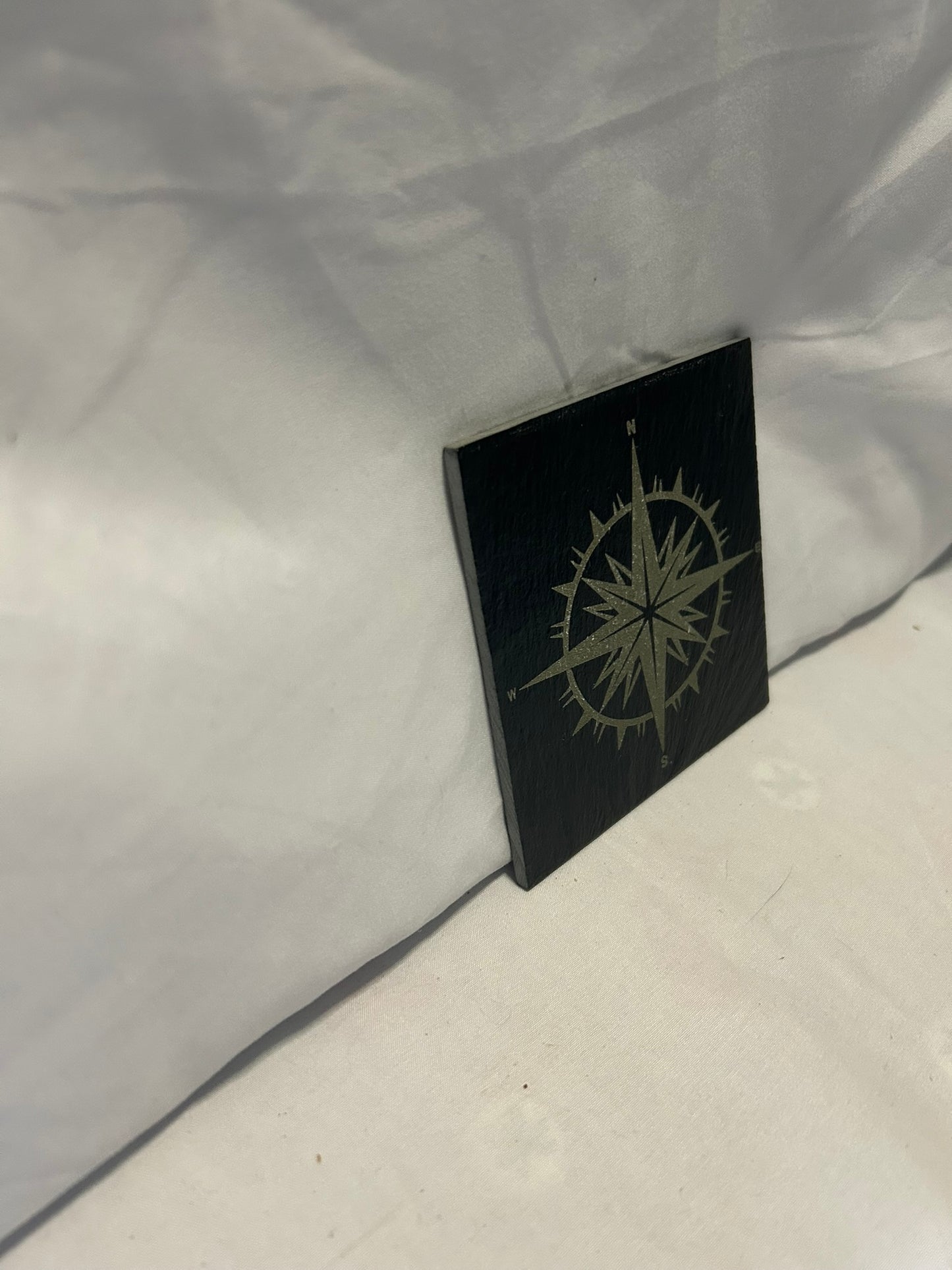 Nautical Compass Slate Coaster Set