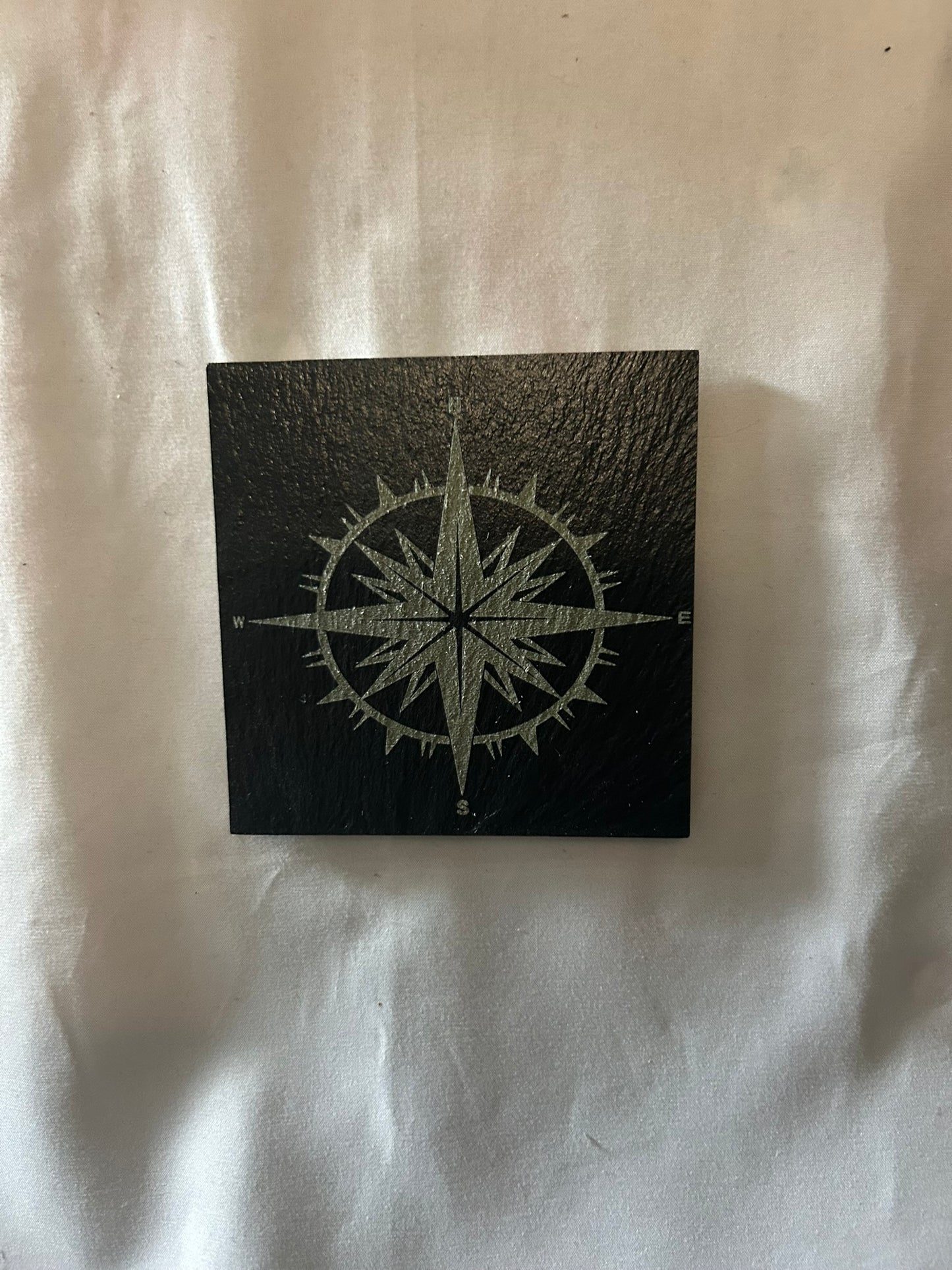 Nautical Compass Slate Coaster Set