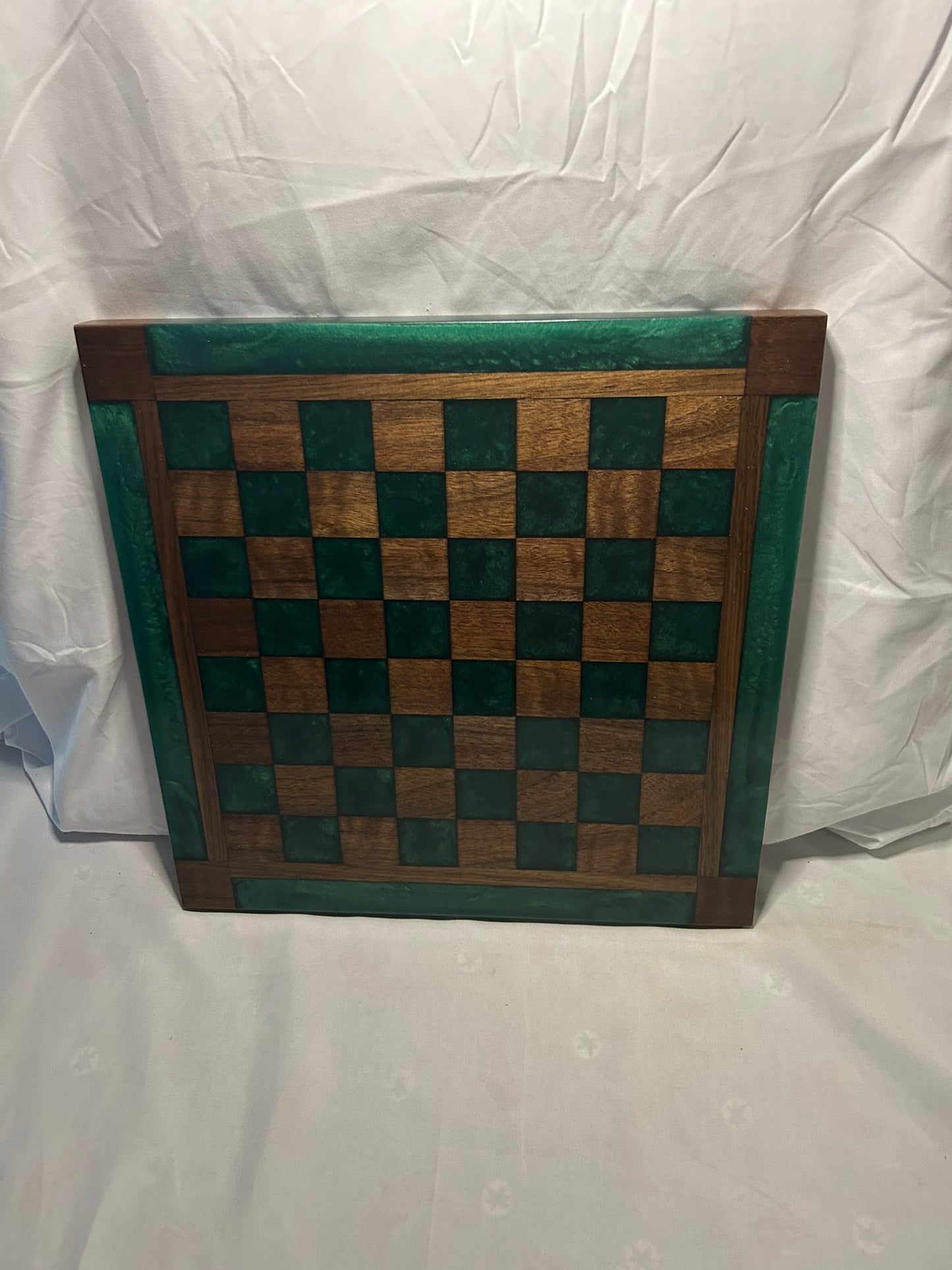 Deep Ocean Green Walnut/Maple Chess Board