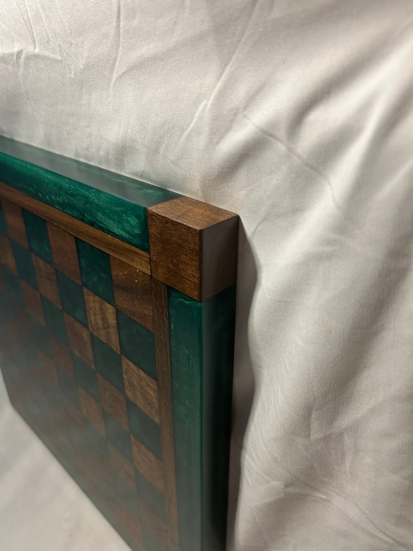 Deep Ocean Green Walnut/Maple Chess Board