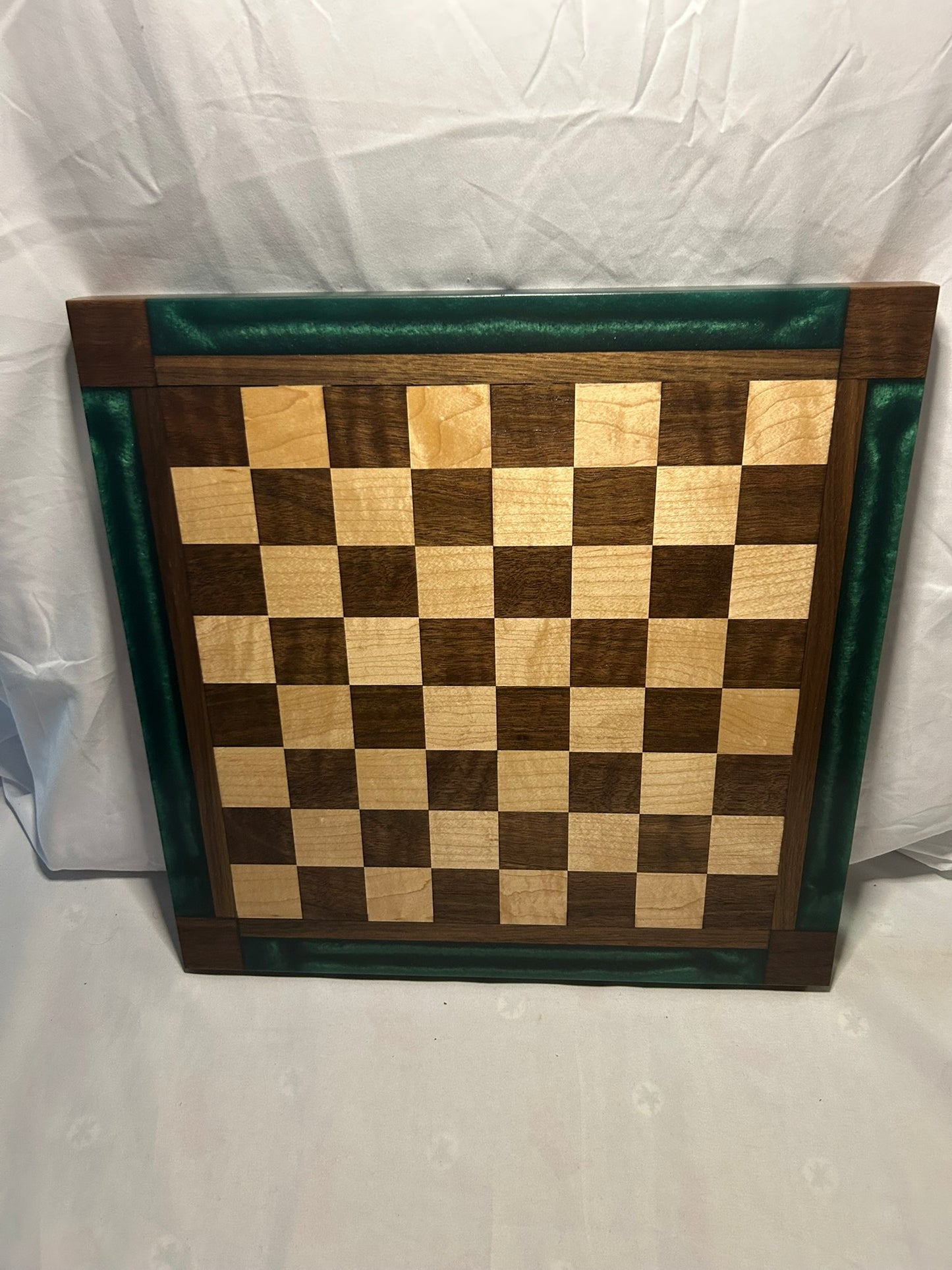 Deep Ocean Green Walnut/Maple Chess Board