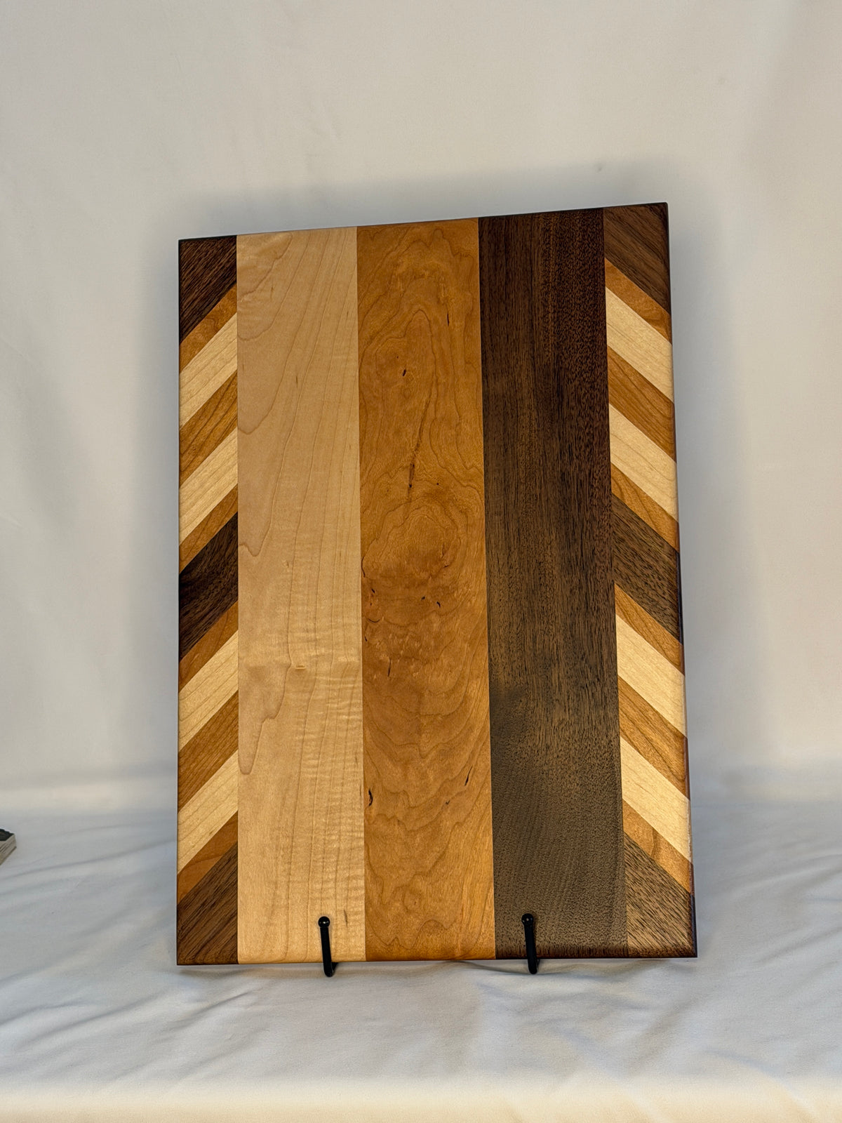 Walnut, Maple and Cherry cutting Board with angles