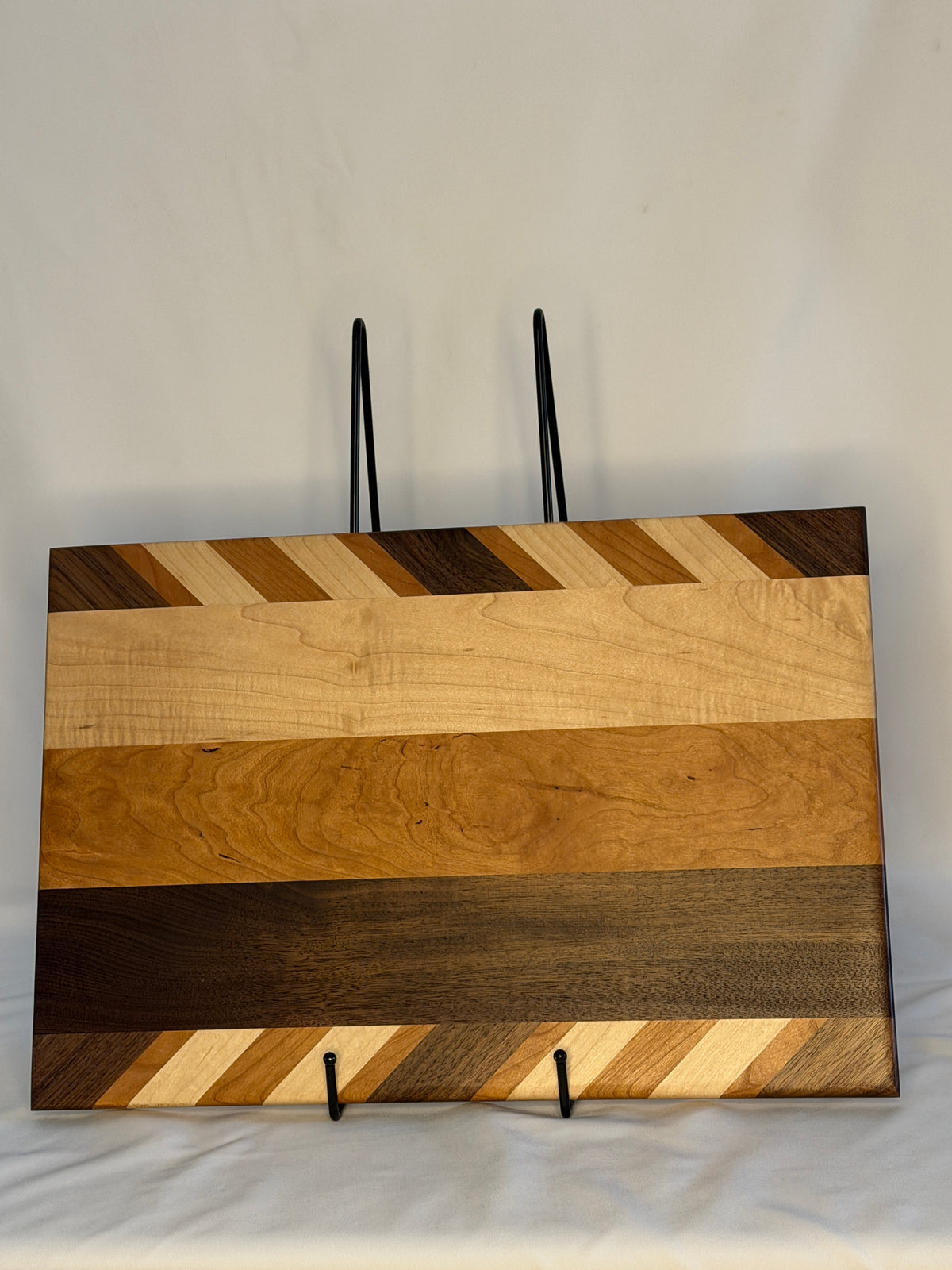 Walnut, Maple and Cherry cutting Board with angles