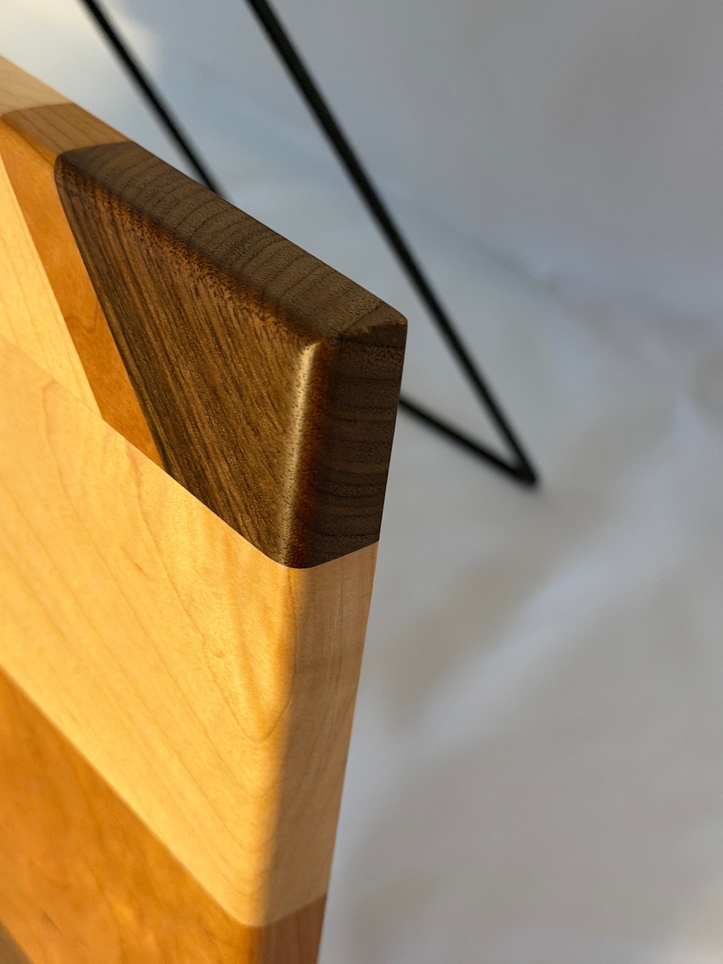 Walnut, Maple and Cherry cutting Board with angles