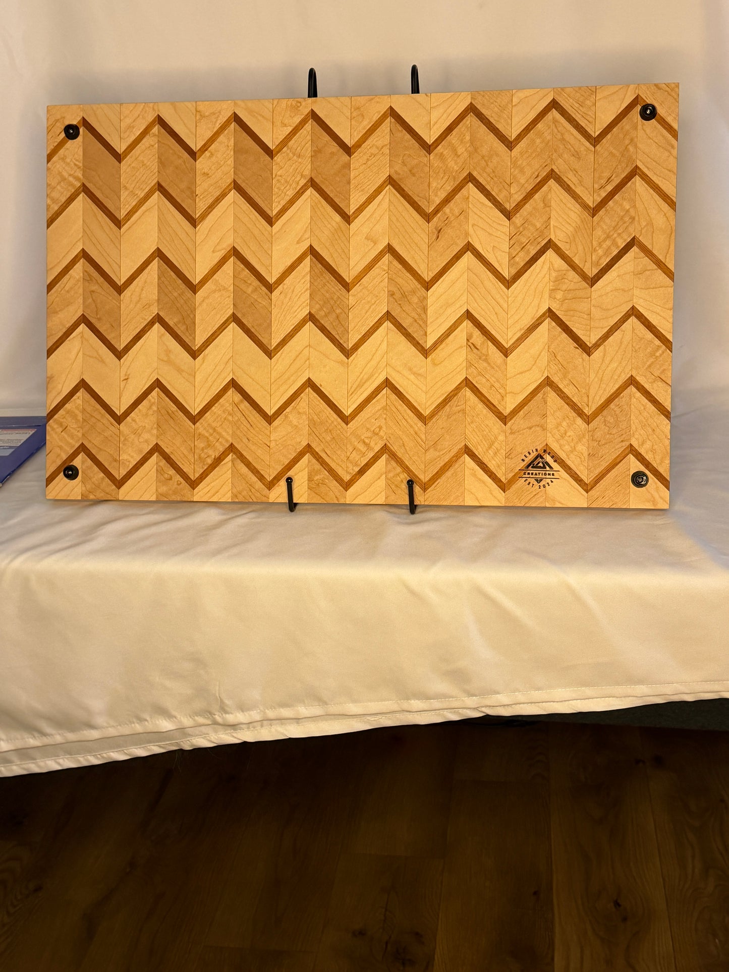 Maple & Cherry Zigzag pattern Cutting Board