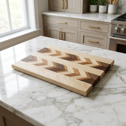 Walnut, Maple, Cherry V-shaped Cutting Board