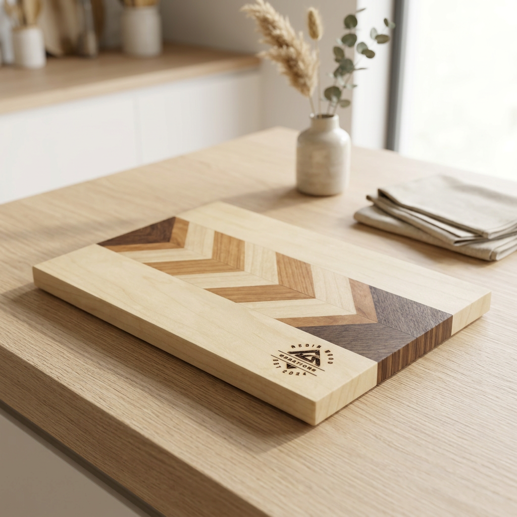 Walnut, Maple, Cherry V-shaped Cutting Board