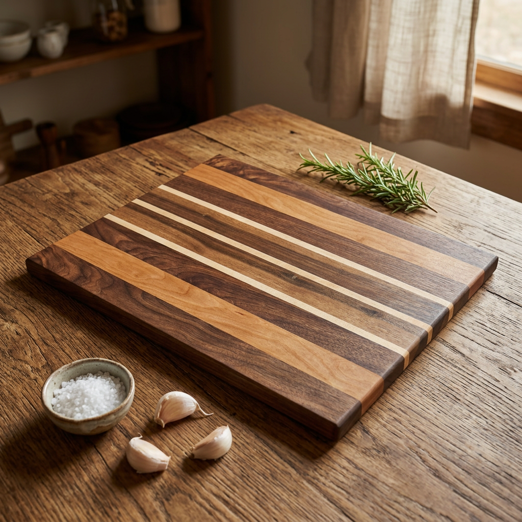 Walnut, Maple and Cherry Cutting Board