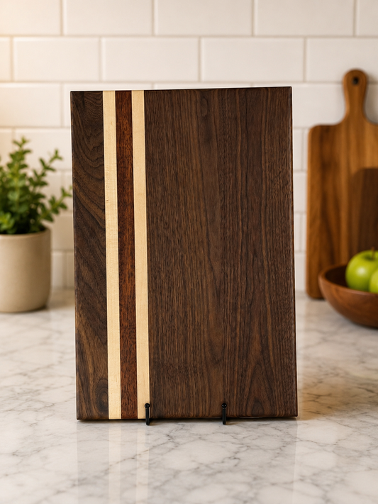 Walnut with Cherry and Mahogany Stripes