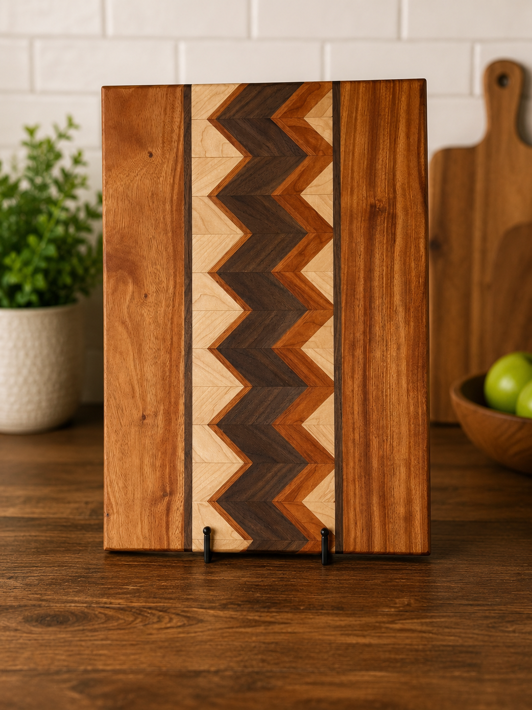 Walnut, Maple, Cherry Chevron Cutting Board