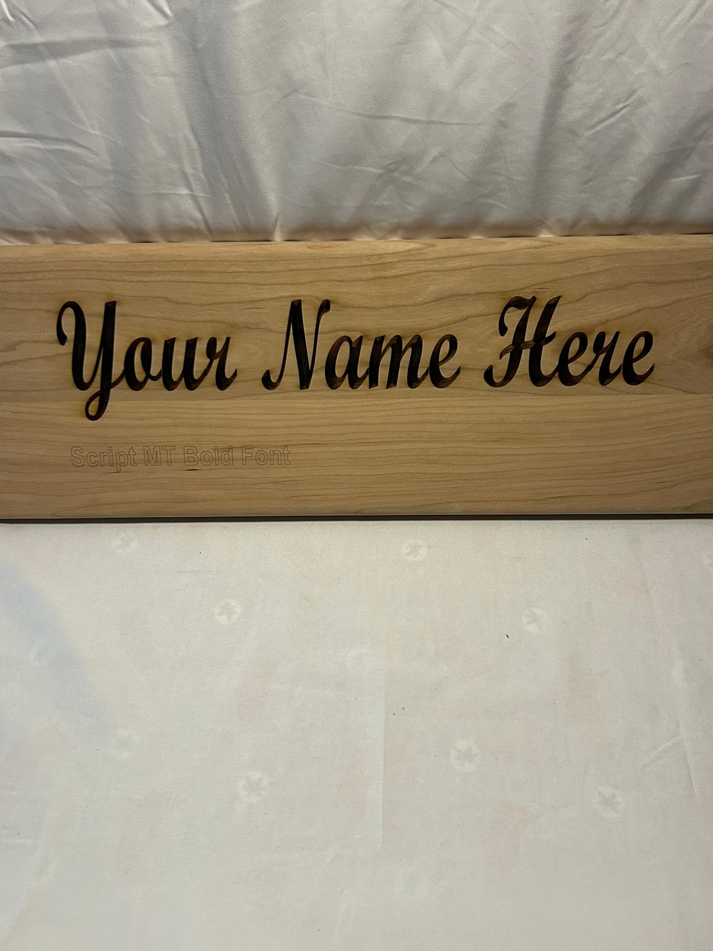 Script MT Bold Font Name Plaque