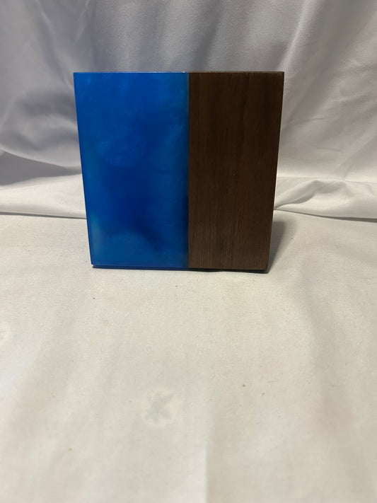 Azure Blue Walnut Coasters