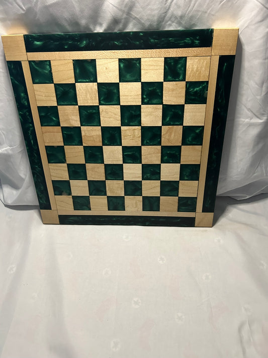 Shiny Malachite Maple Chess Board