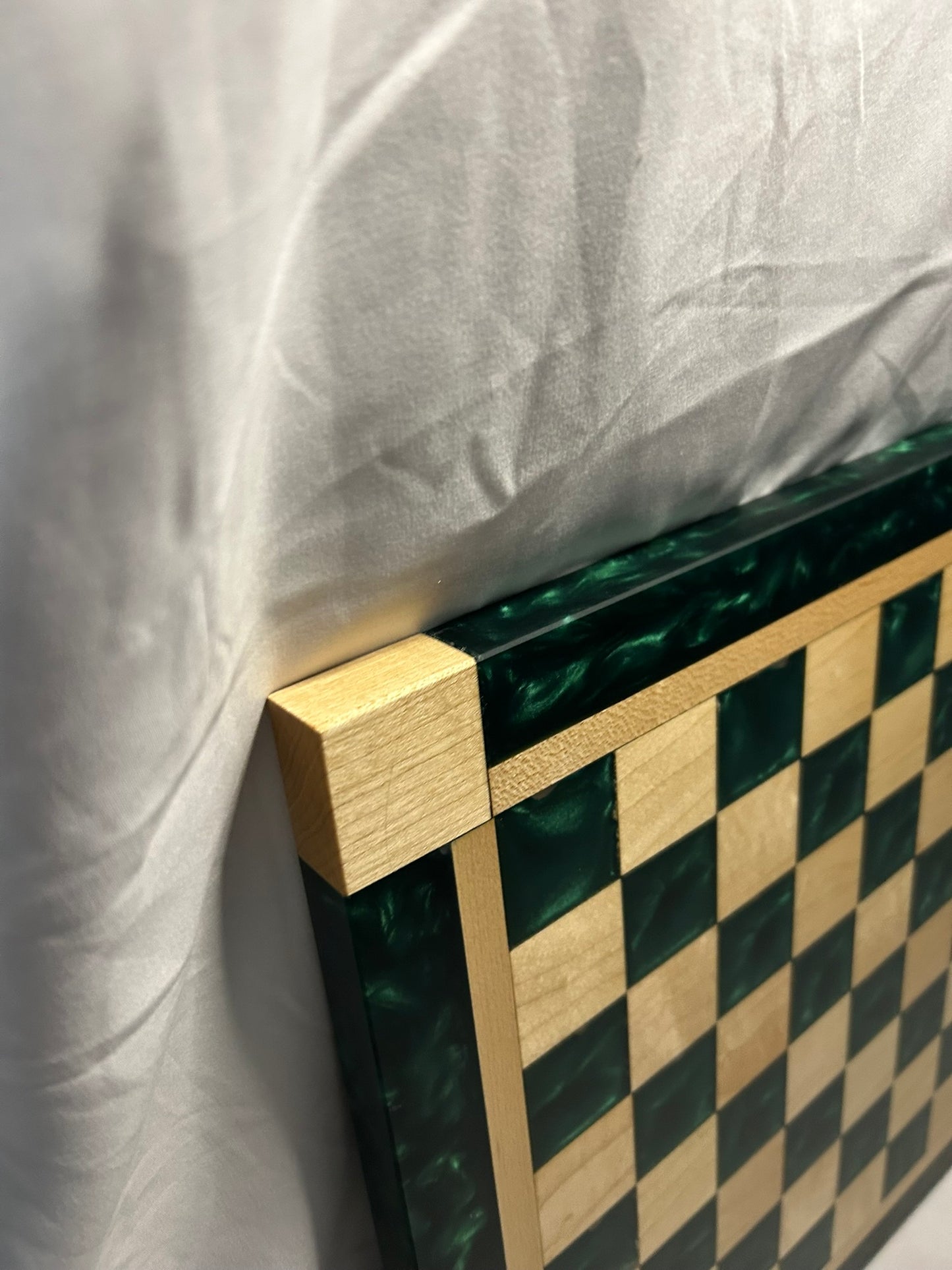 Shiny Malachite Maple Chess Board