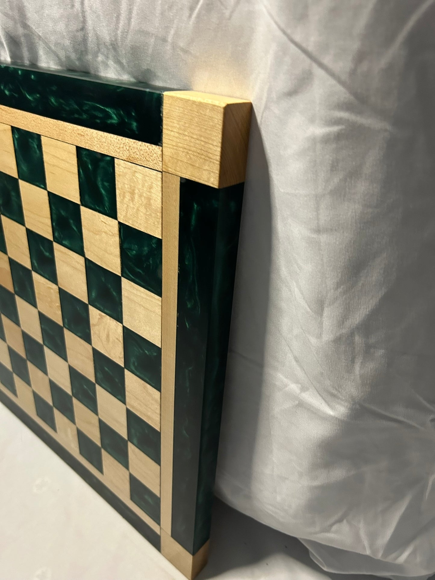 Shiny Malachite Maple Chess Board
