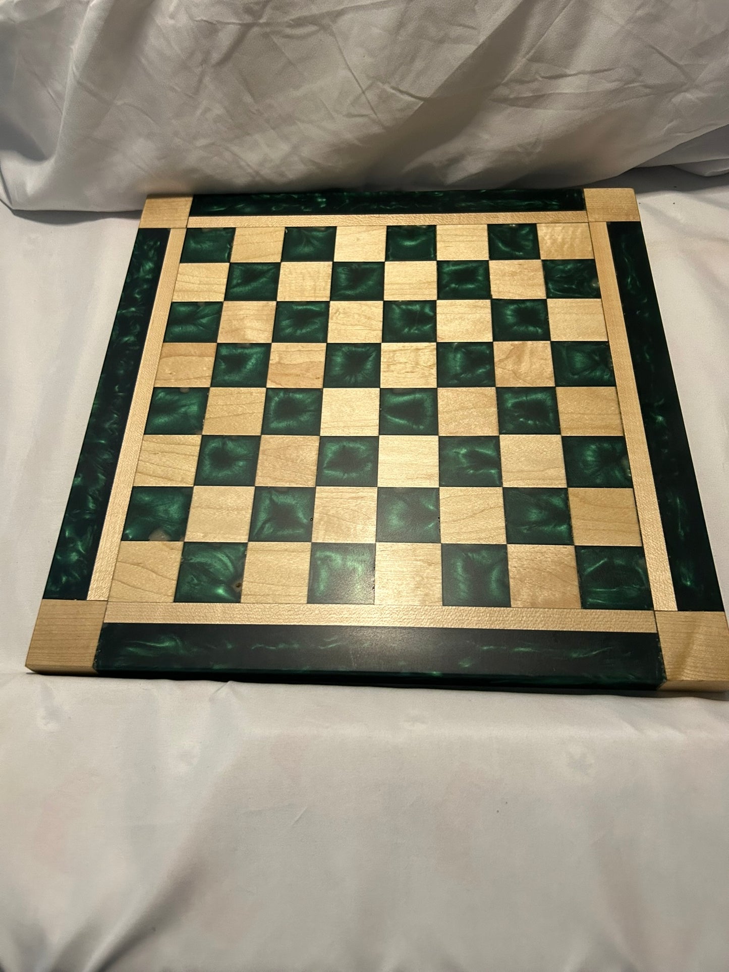 Shiny Malachite Maple Chess Board