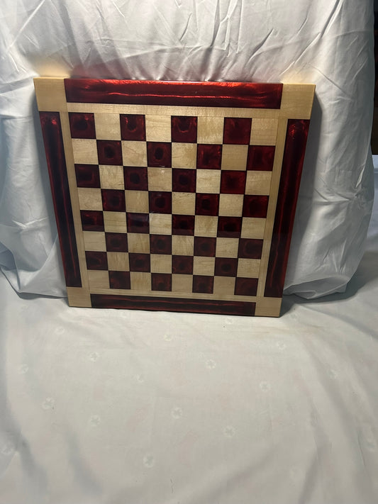 Red Walnut Chess Board
