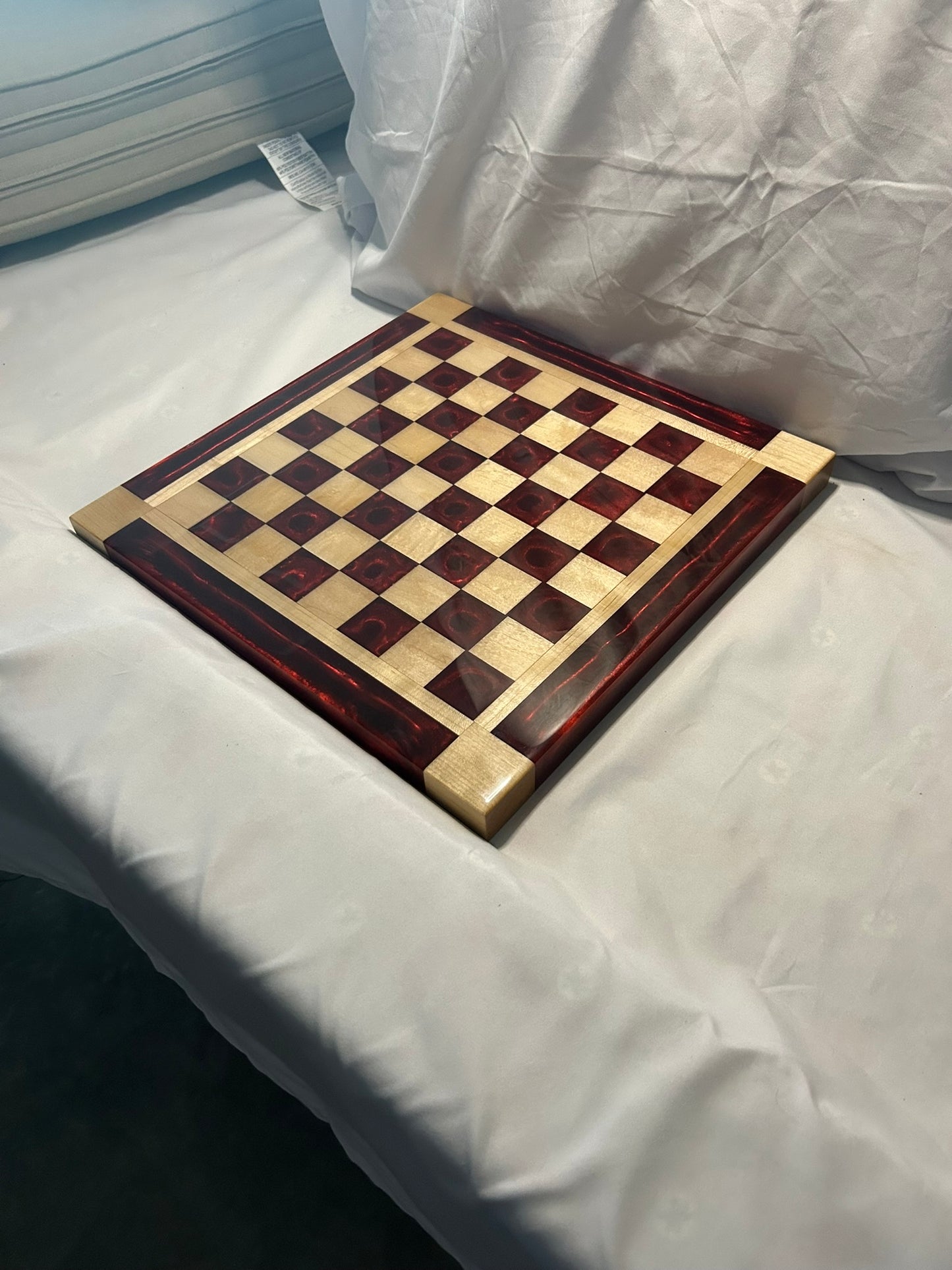 Red Walnut Chess Board