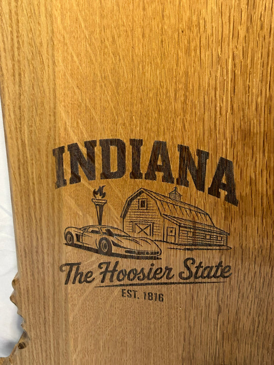 State of Indiana white Oak Plaque