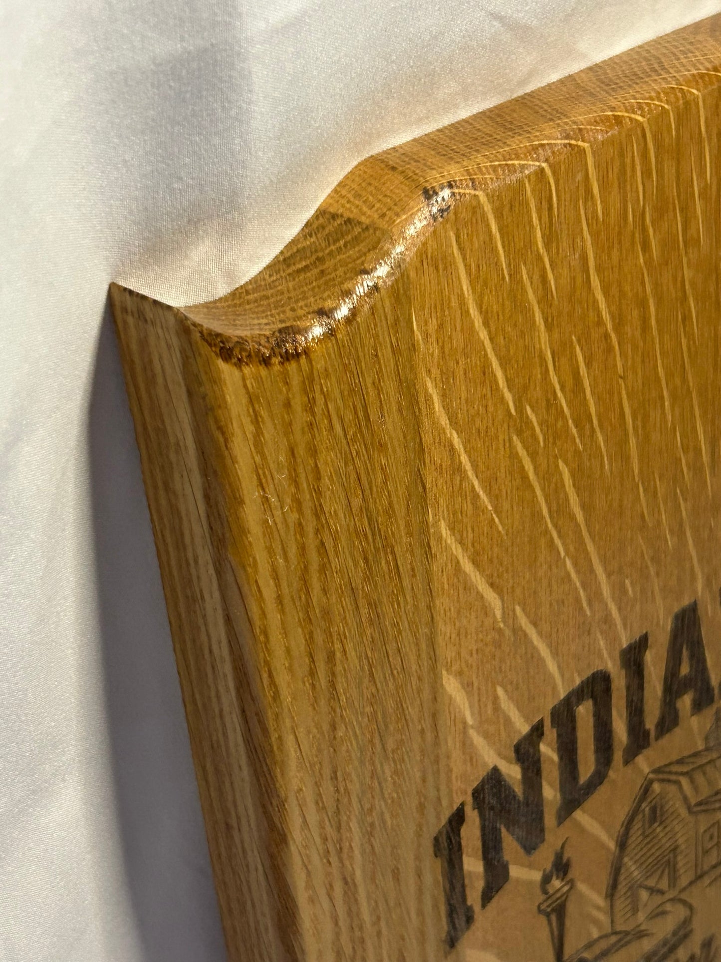State of Indiana white Oak Plaque