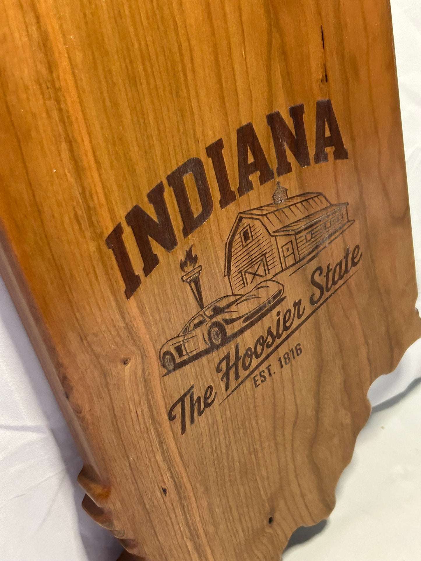 State of Indiana Cherry Plaque