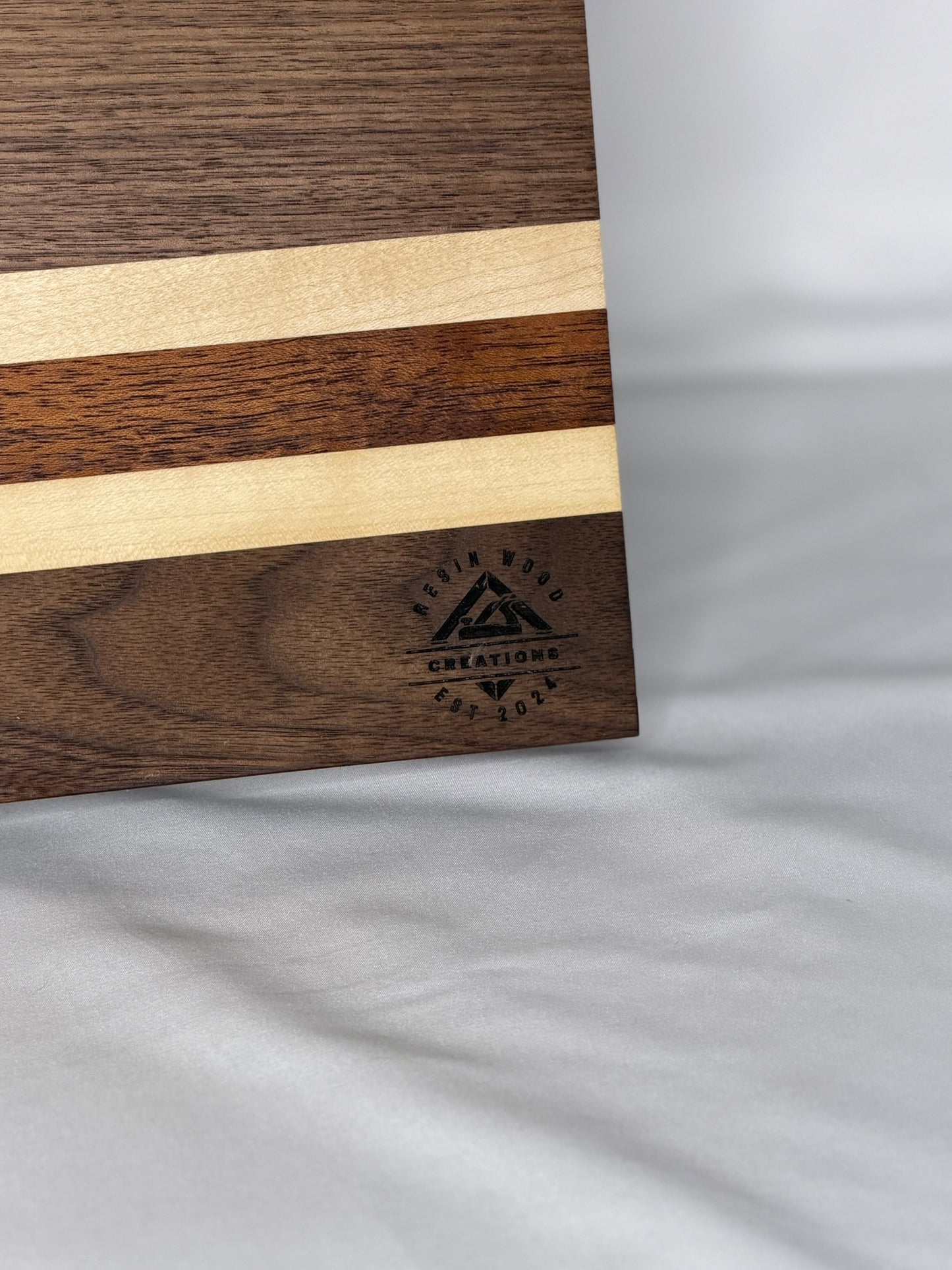 Walnut with Cherry and Mahogany Stripes