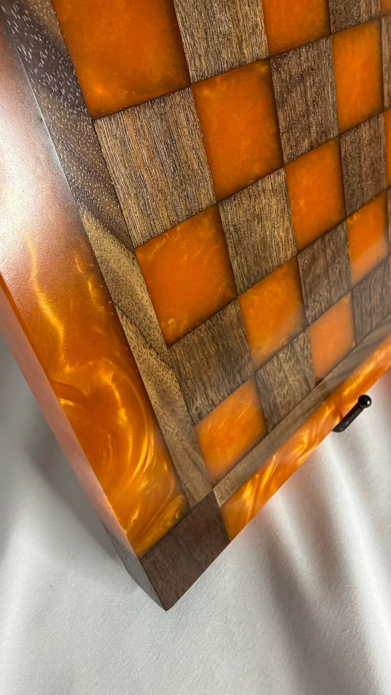 Vivid Orange Walnut Chess Board