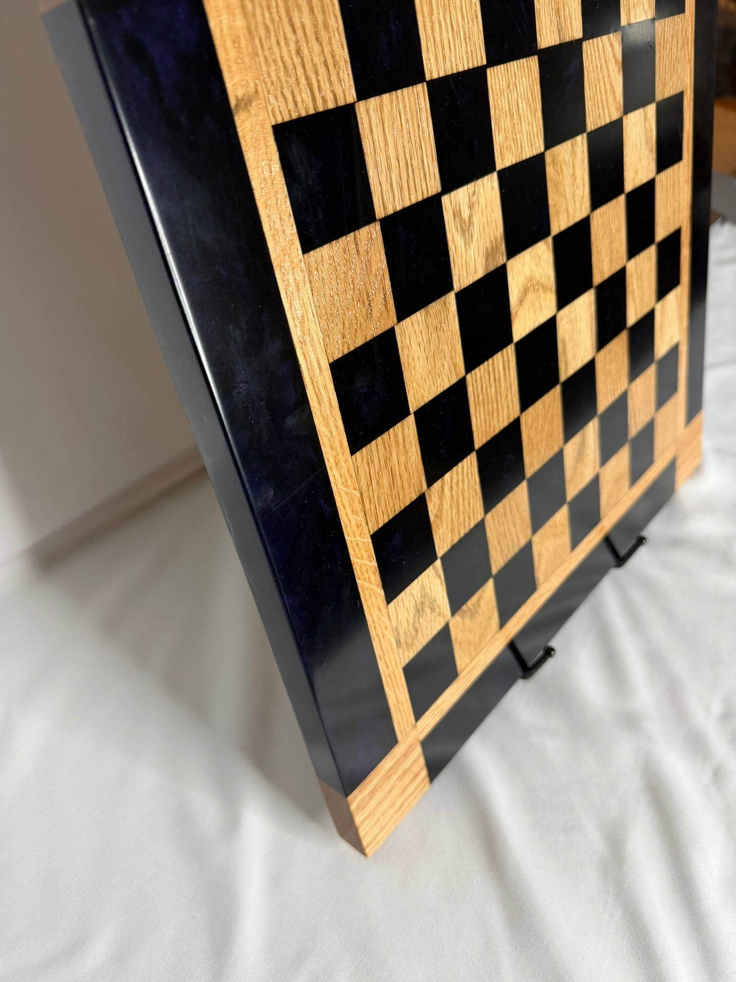 Midnight Blue Oak Chess Board
