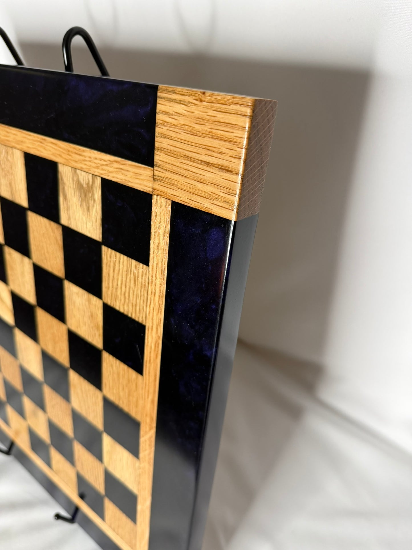 Midnight Blue Oak Chess Board