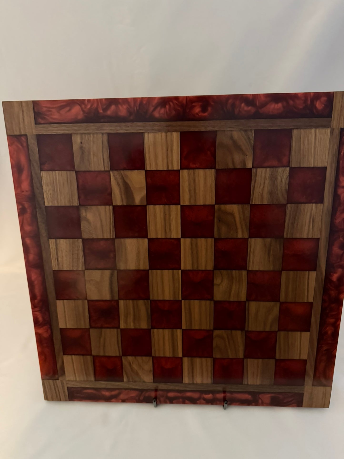 Wine Red Walnut Chess Board