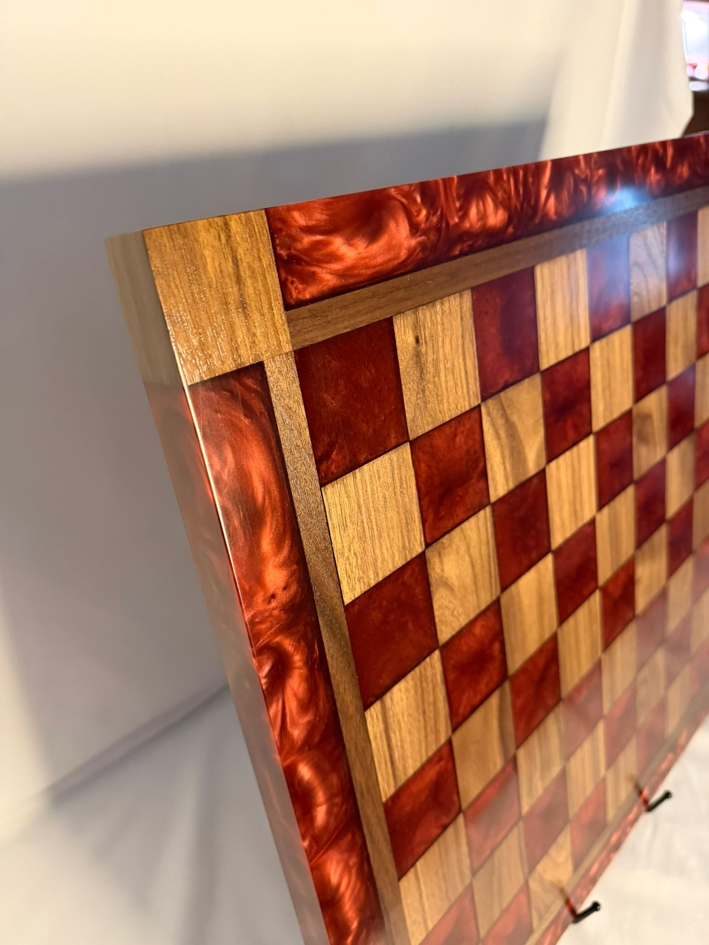 Wine Red Walnut Chess Board