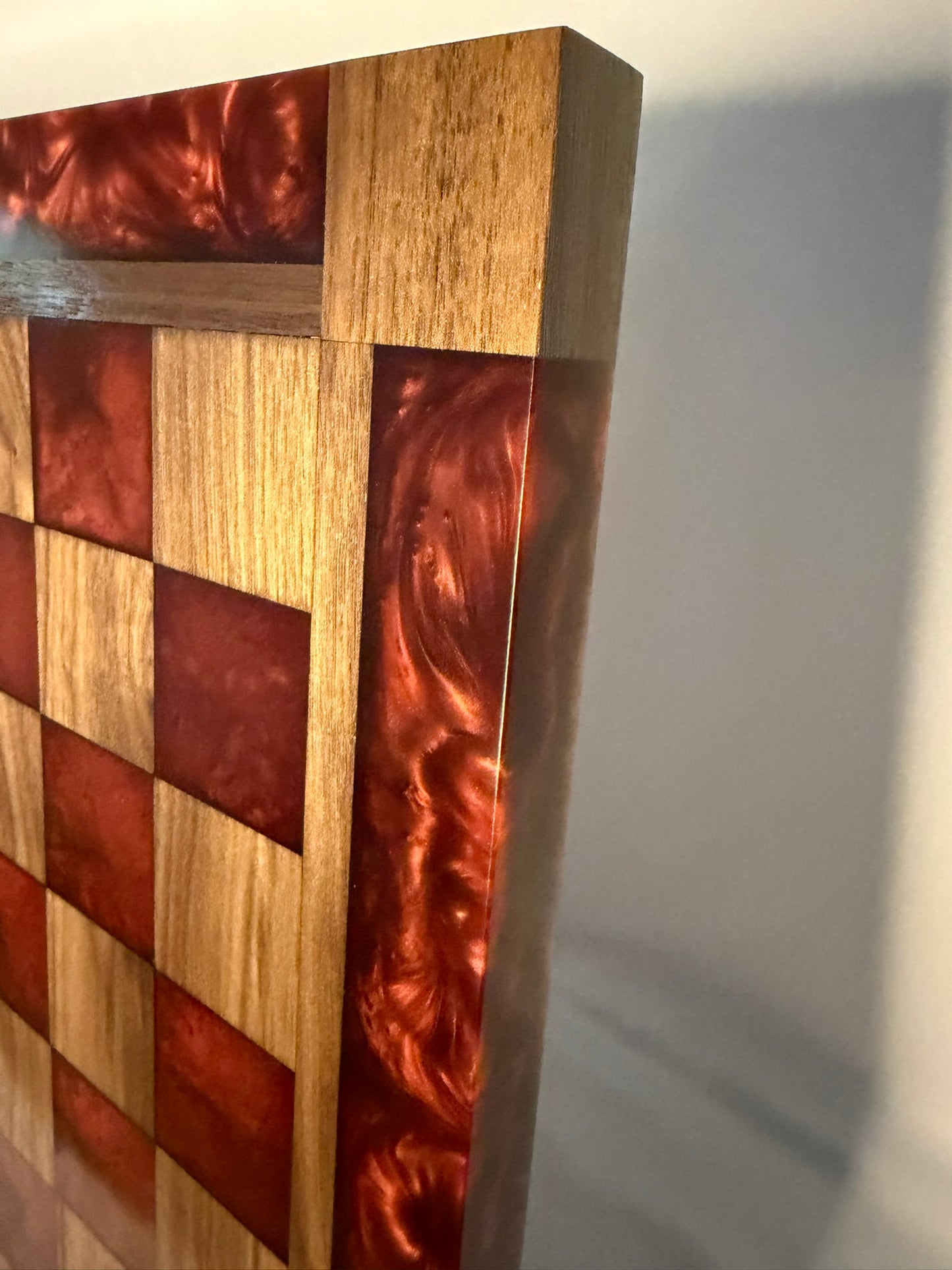 Wine Red Walnut Chess Board