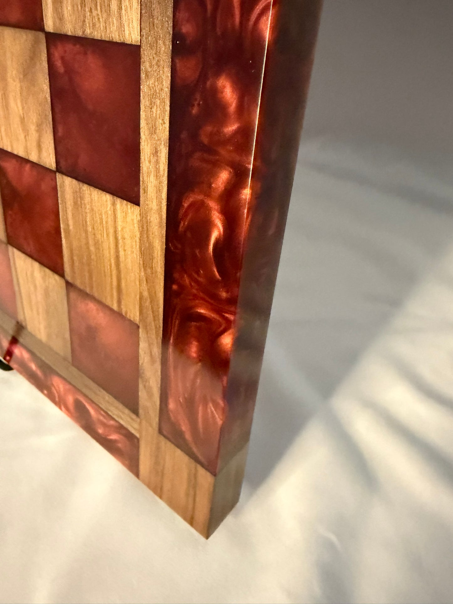 Wine Red Walnut Chess Board