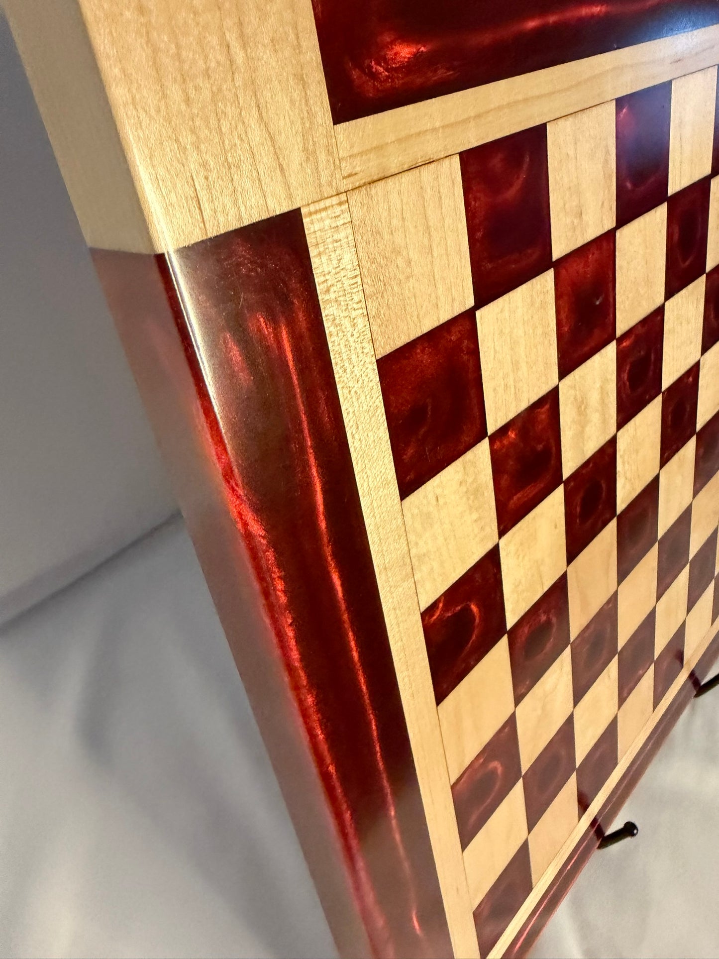 Burgundy Maple Chess Board