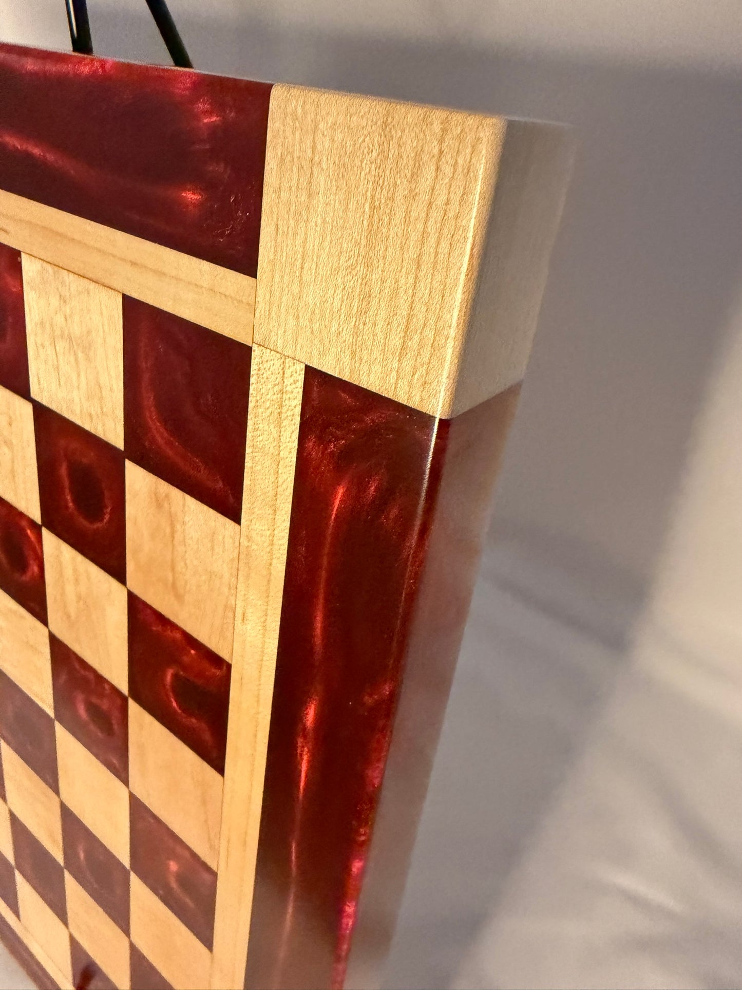 Burgundy Maple Chess Board