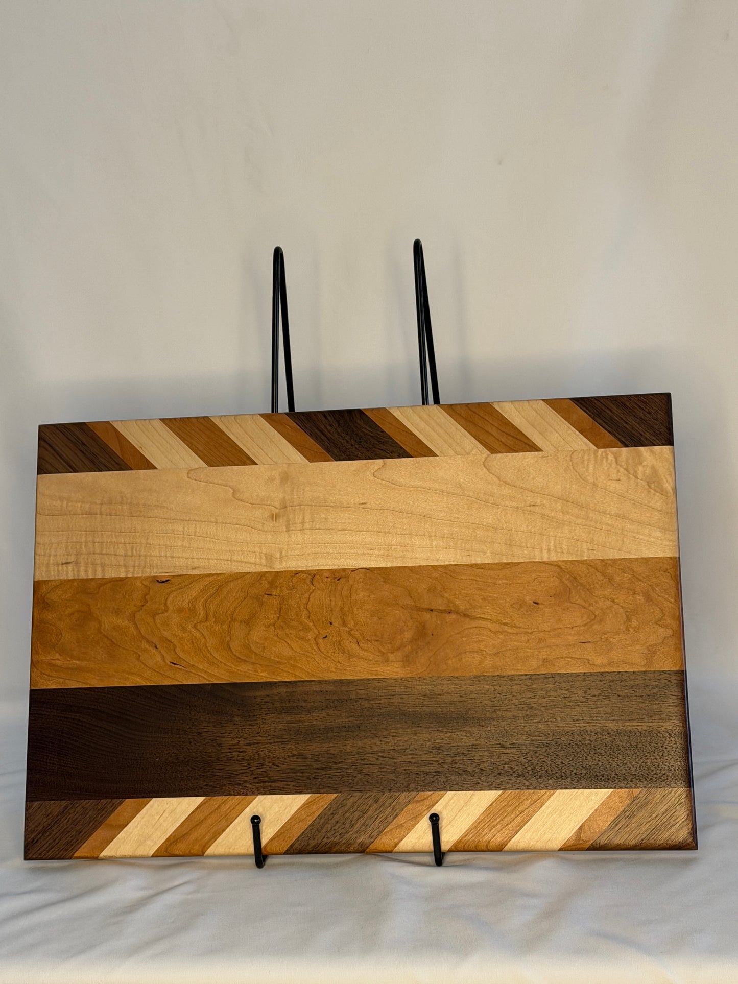 Walnut, Maple and Cherry cutting Board with angles