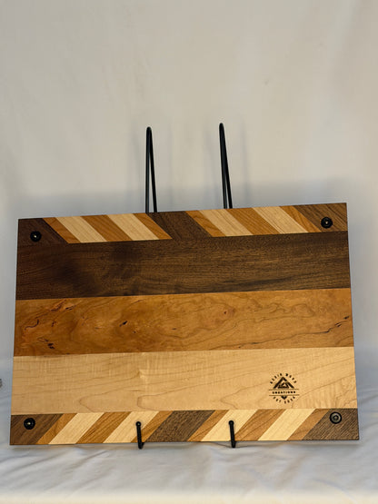 Walnut, Maple and Cherry cutting Board with angles