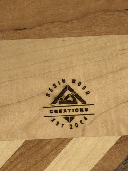 Walnut, Maple and Cherry cutting Board with angles