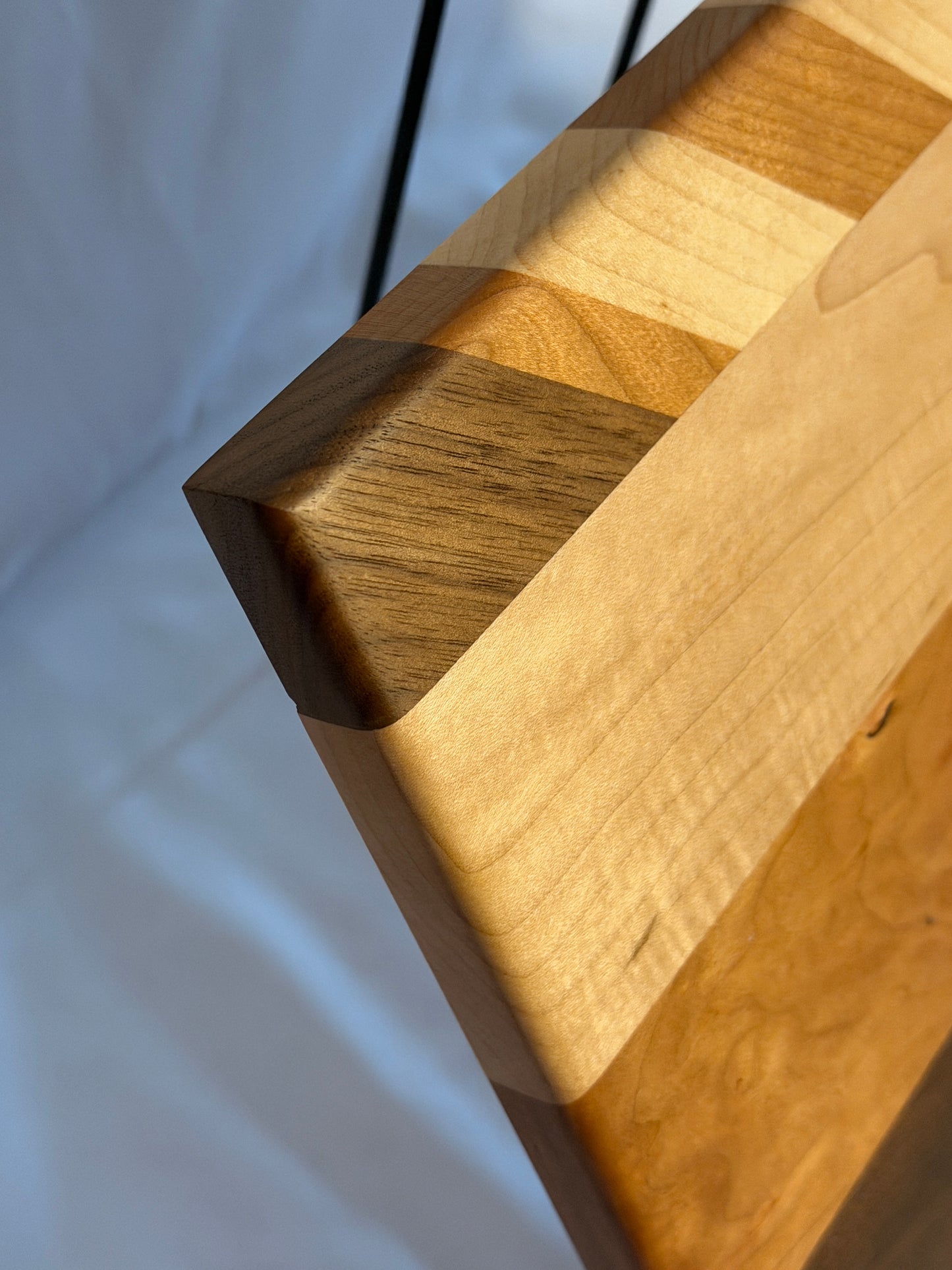 Walnut, Maple and Cherry cutting Board with angles