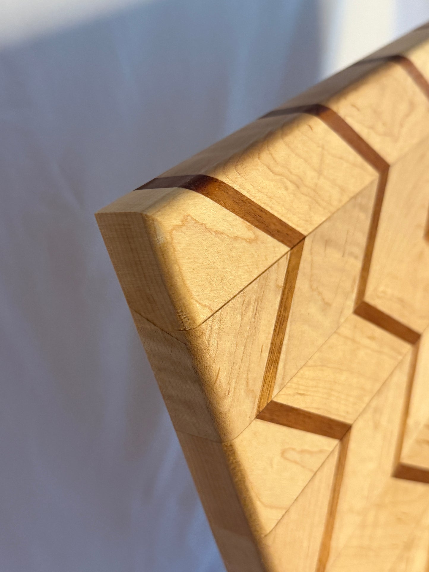 Maple & Cherry Zigzag pattern Cutting Board
